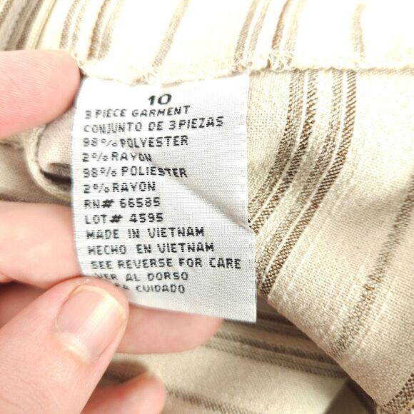 NWT VTG Perceptions Womens Beige Ivory 3 Piece Skirt Suit Set  Size 10 - Picture 7 of 16